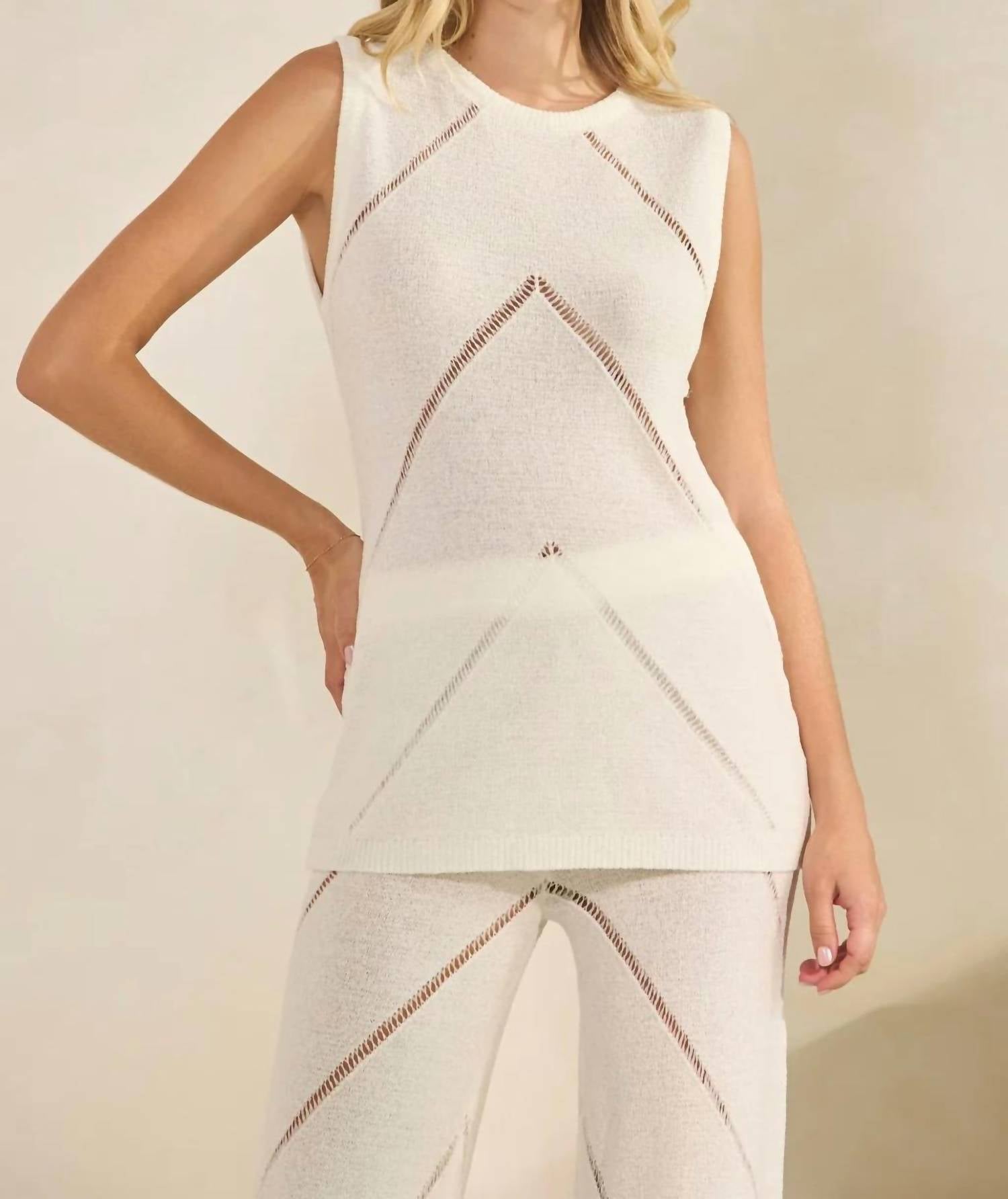 Greylin - Chevron Sleeveless Knit Top
