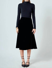 Endless Rose - Women's Velvet Circle Midi Skirt