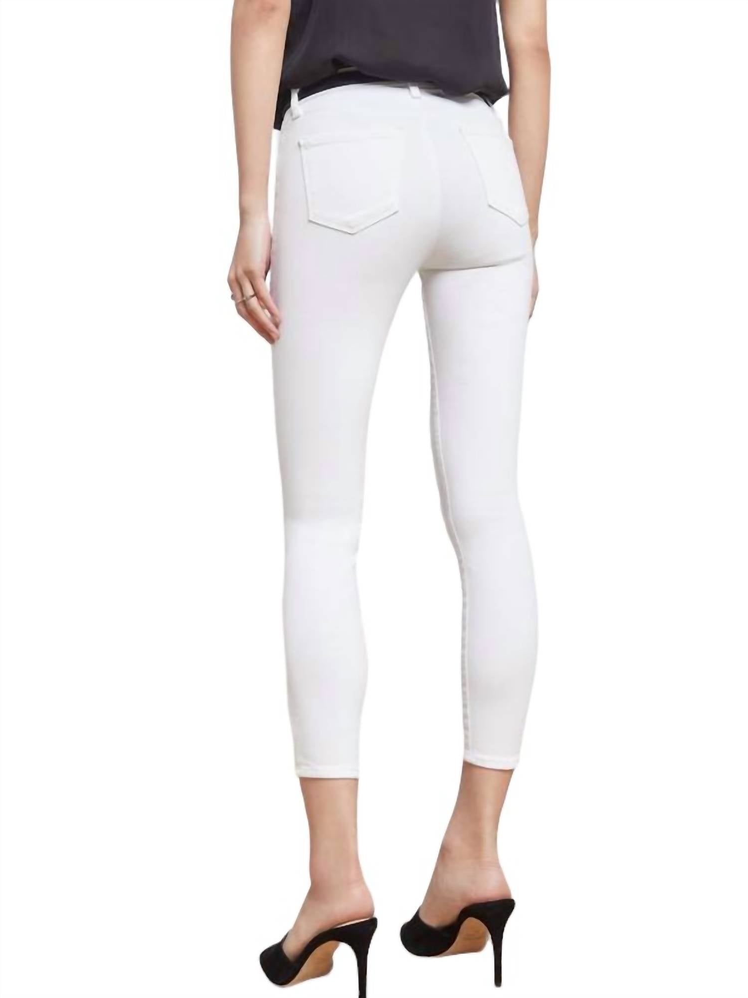 L'Agence MARGOT HIGH RISE SKINNY JEANS in blanc - women's jeans - view 4