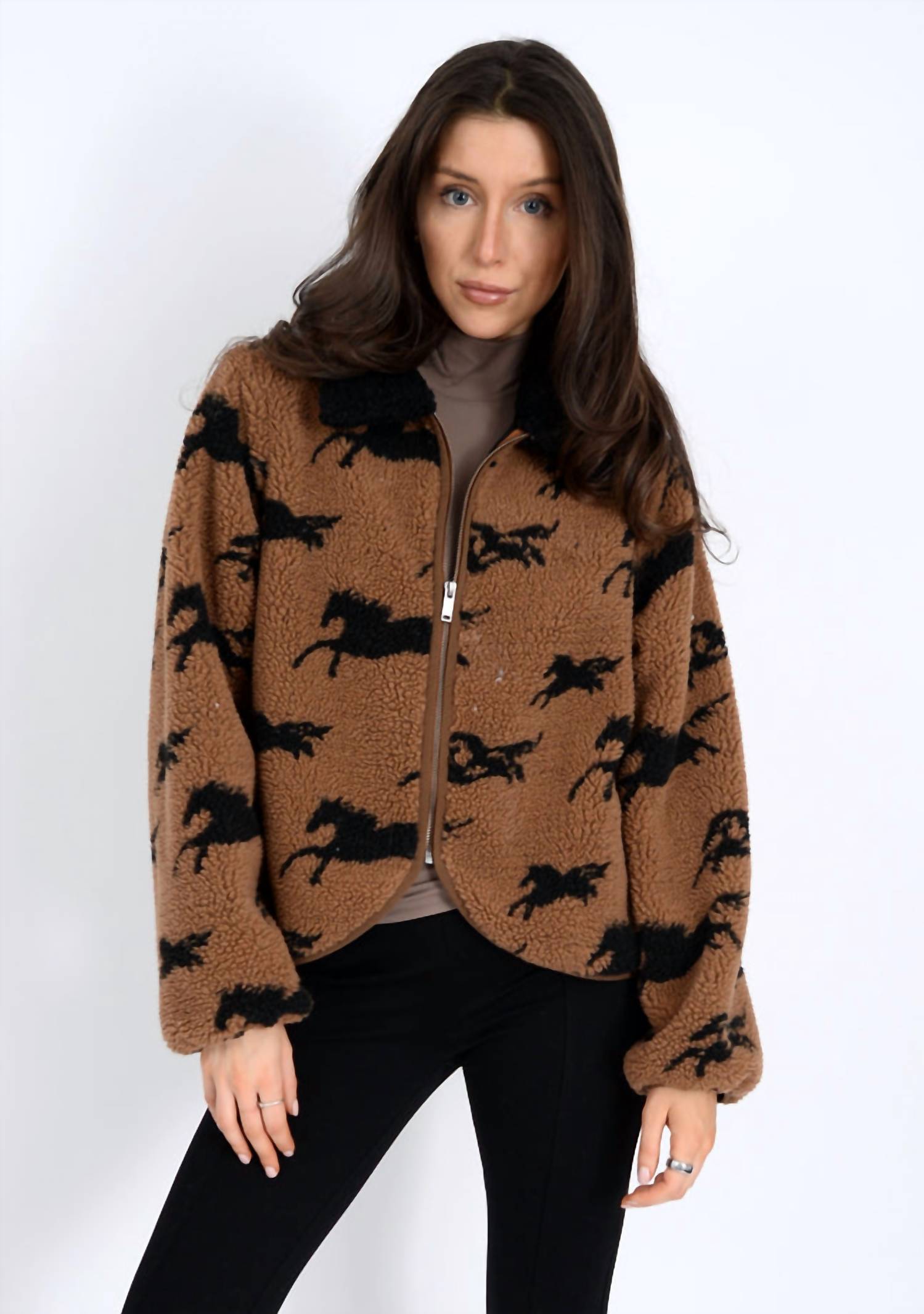 Rd Style - JOLINE SHERPA ZIP FRONT JACKET