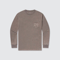 Southern Marsh Men's Authentic Seawash Tee in washed dark shale - men's long sleeve top
