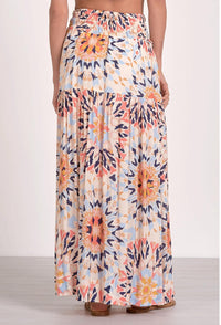 ELAN Midi Kaleidoscope Skirt in multi color - women's skirt - alternate view
