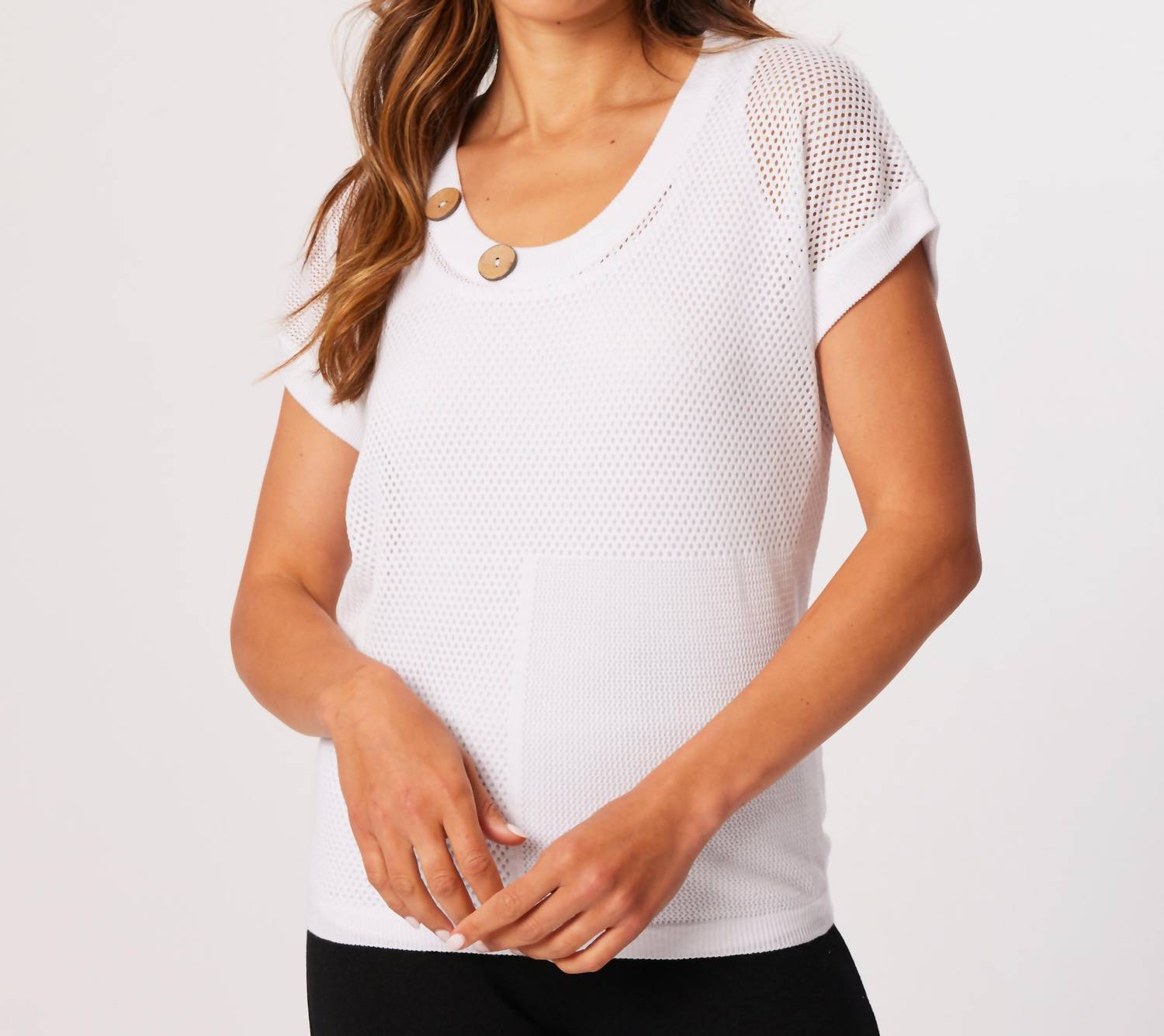 French Kyss - Crochet Scoop Short Sleeve Top