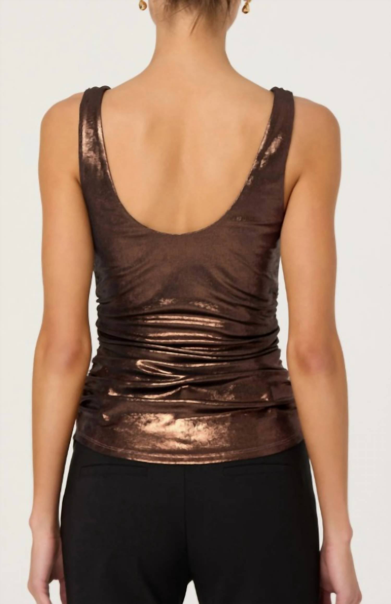 Astr - Leanne Metallic Cowl Neck Top