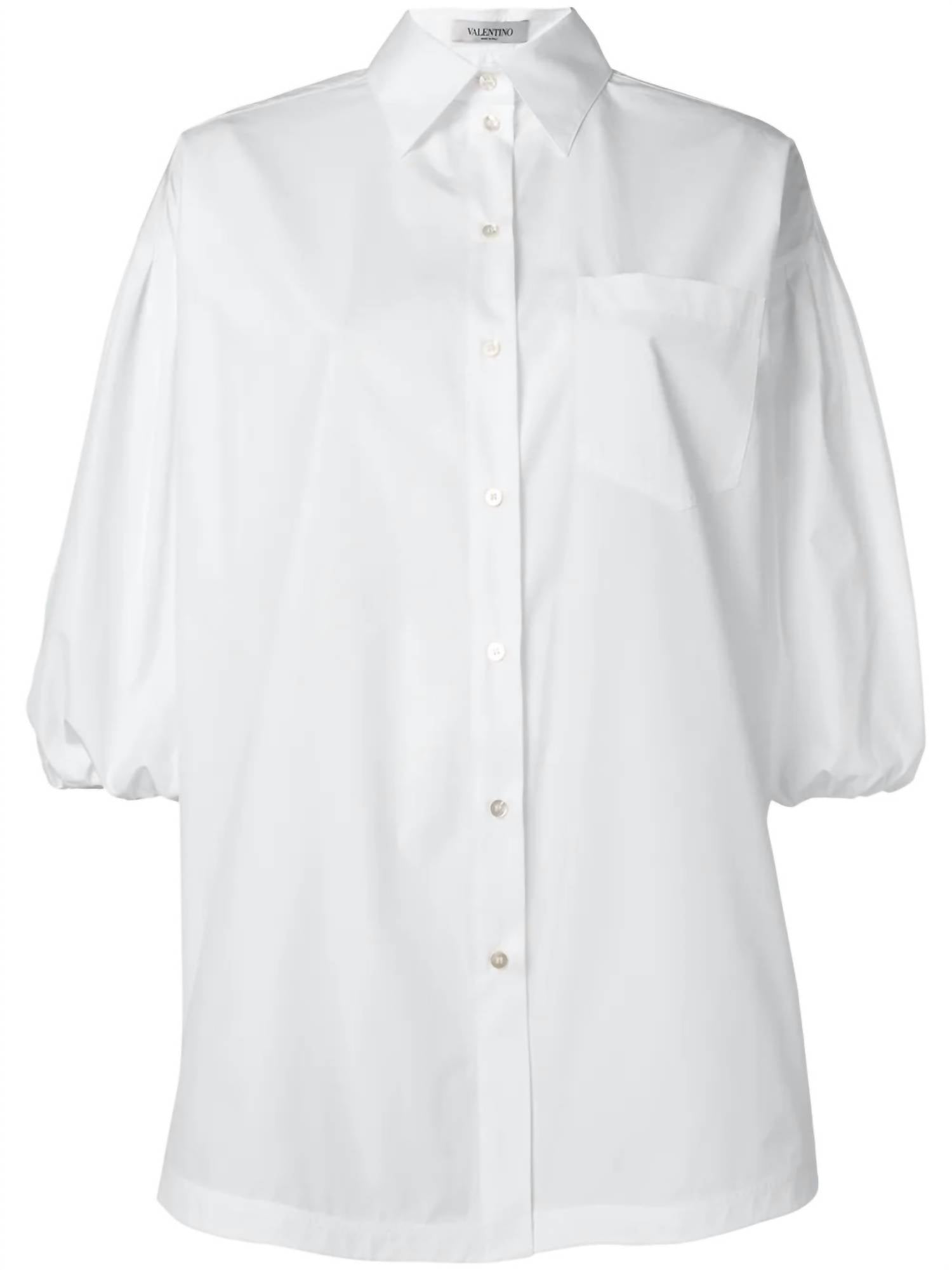 Valentino - Puff Sleeve Poplin Shirt