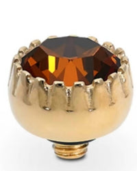 Qudo Women's London Topper 8mm in smoked amber rosegold - women's jewelry - alternate view