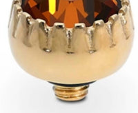 Qudo Women's London Topper 8mm in smoked amber rosegold - women's jewelry - detail view
