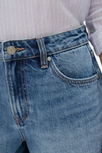 Bayeas - Mid Rise Rigid Denim Shorts