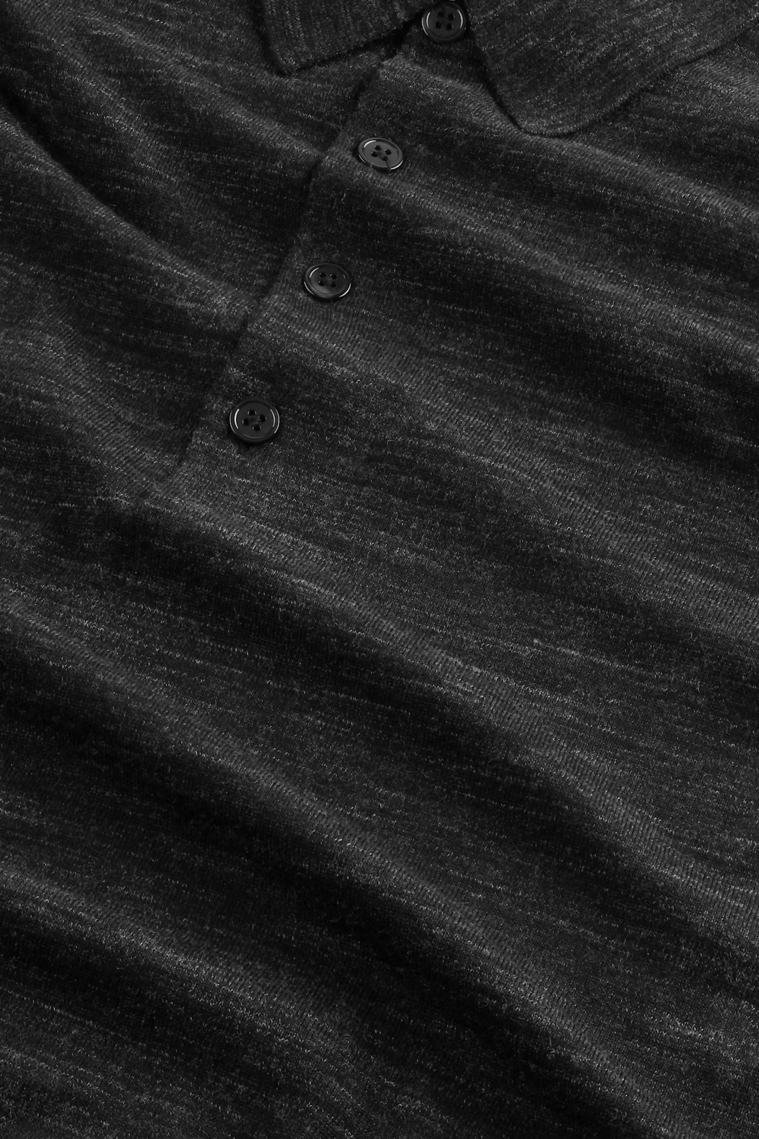 NN07 Raymond Long Sleeve Polo Sweater in black - men's shirt - view 4