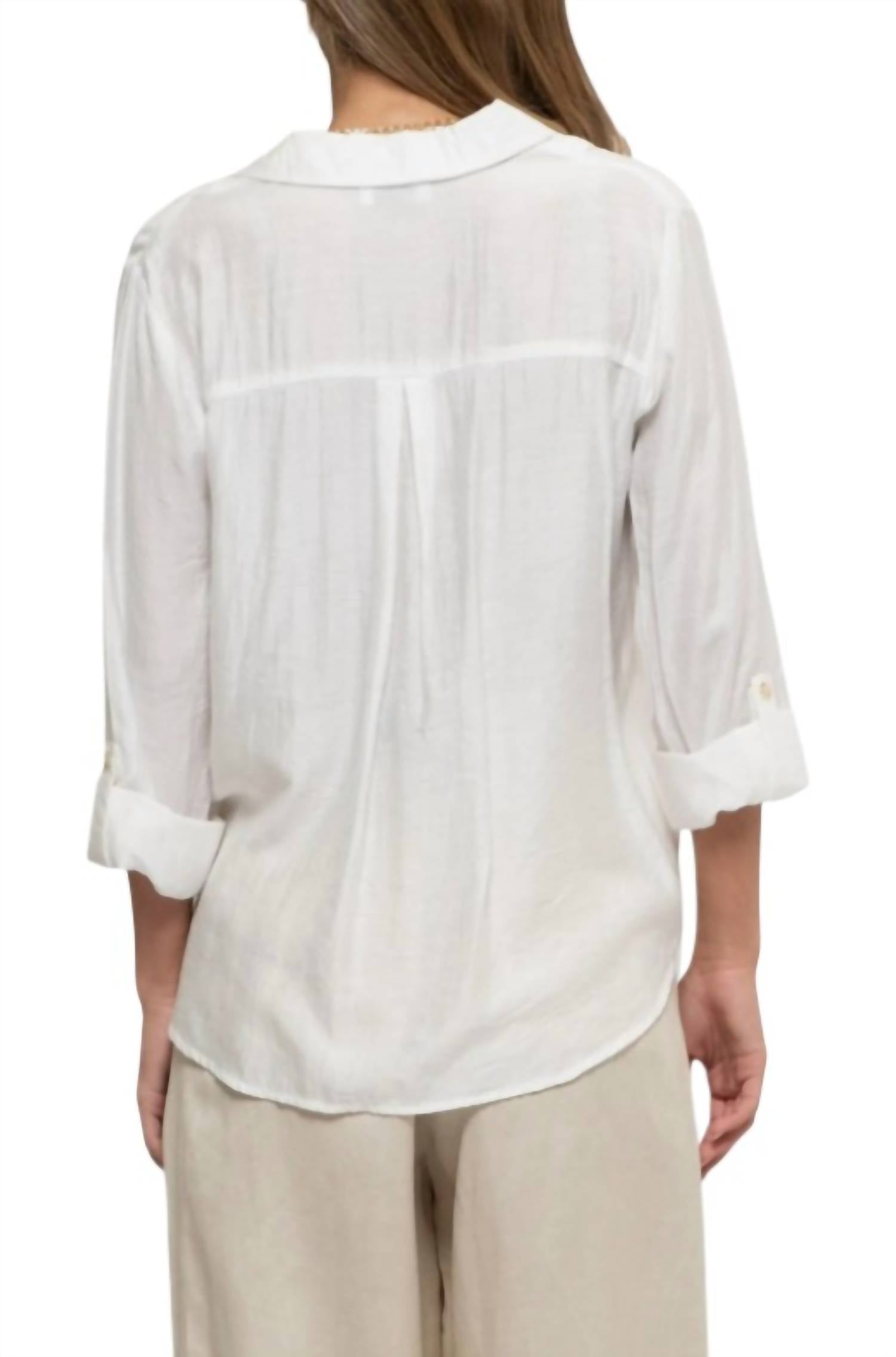 Blu Pepper - Woven Button Up Top