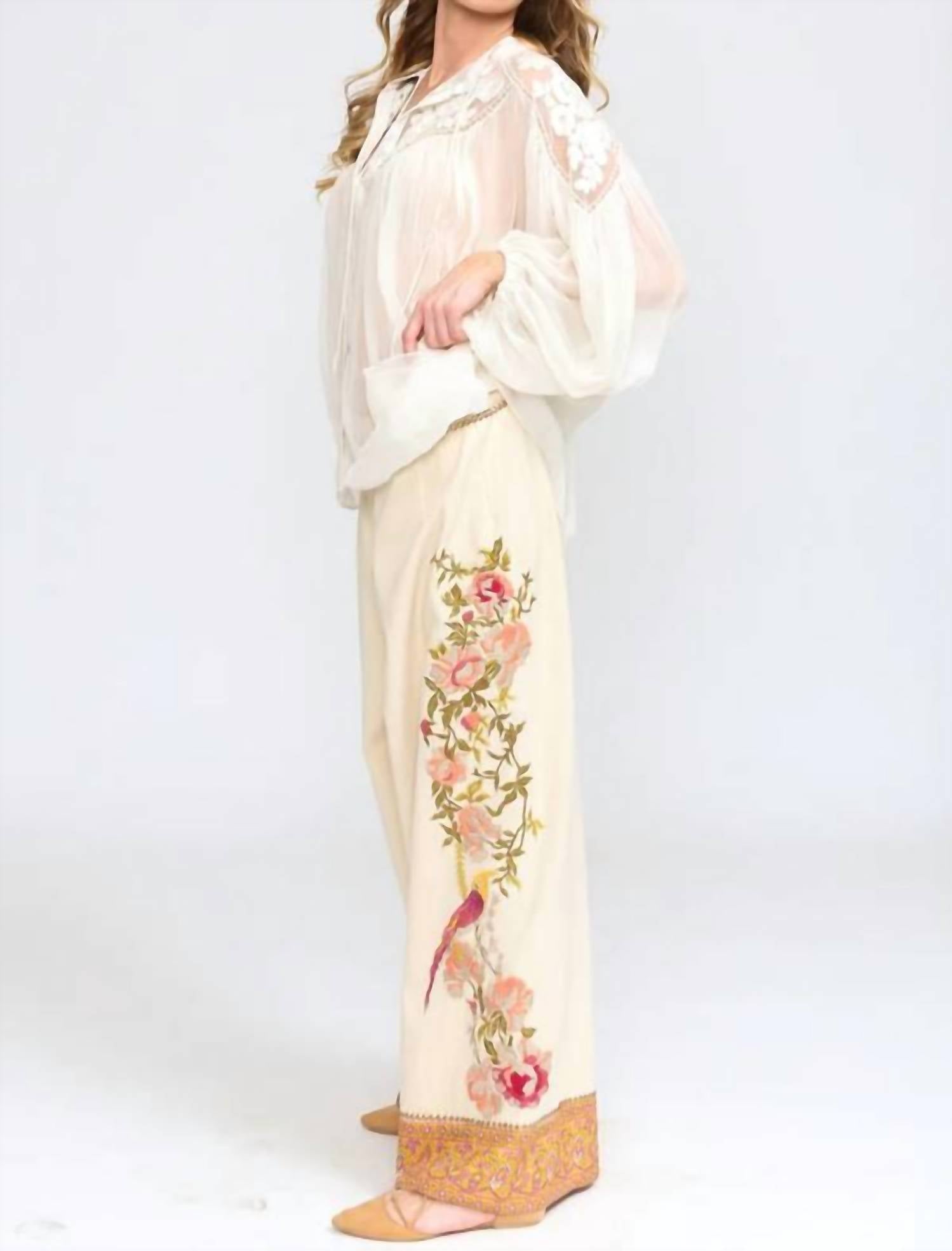 Aratta - Embroidered Chiffon Blouse
