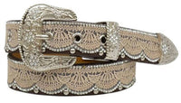 Angel Ranch Girls Lace Overlay Leather Belt in black - kids' accessory