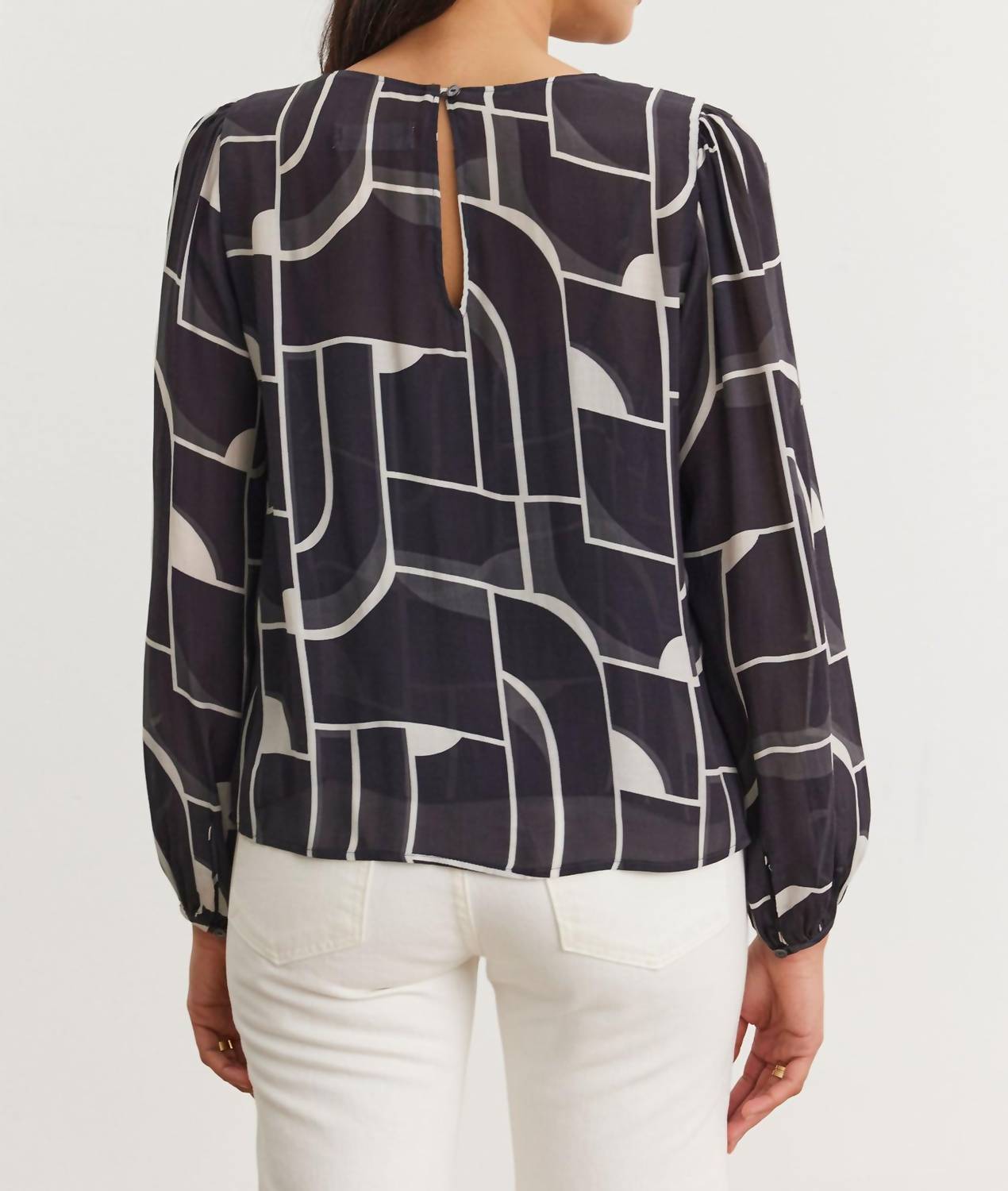 Velvet By Graham & Spencer - Bauhaus Print Desta Blouse