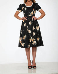 Orchid Bloom - Short Sleeve Floral Dress