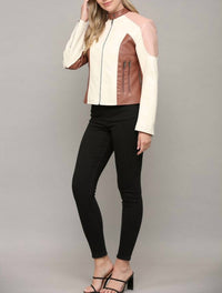 Fate - Color Block Faux Leather Jacket
