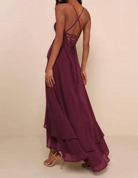 Lulus - In Love Forever Lace-up High-low Maxi Dress