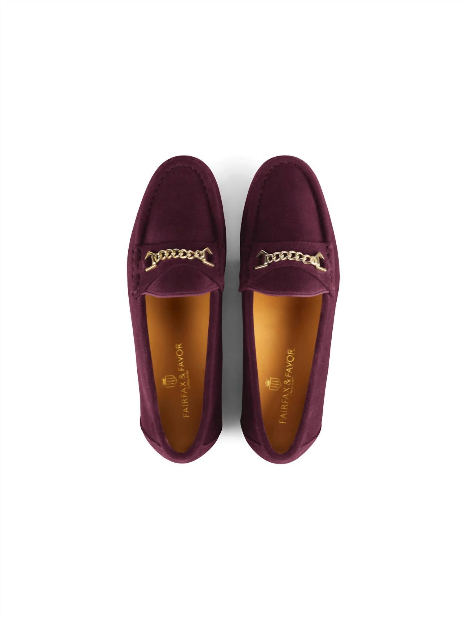 Fairfax & Favor Women's Apsley Loafer in elderberry - women's flats - alternate view