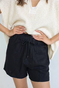 Risen - Siena High-waisted Linen Paperbag Shorts