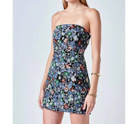 endless rose Maude Sequined Mini Dress in multi - women's dress - alternate view