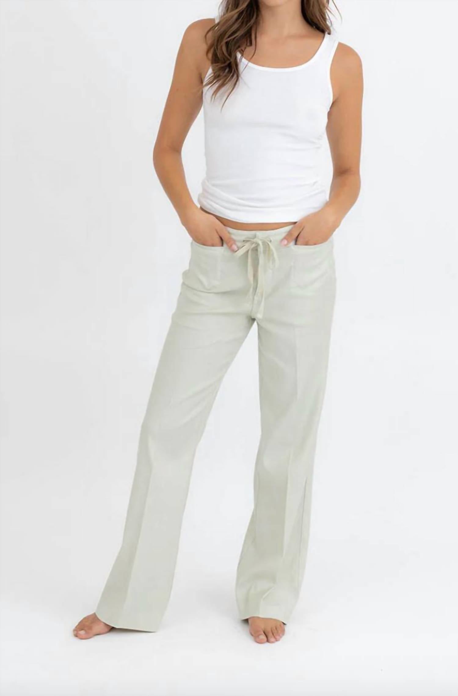 Level99 - Stretch Linen Wide Leg Pants