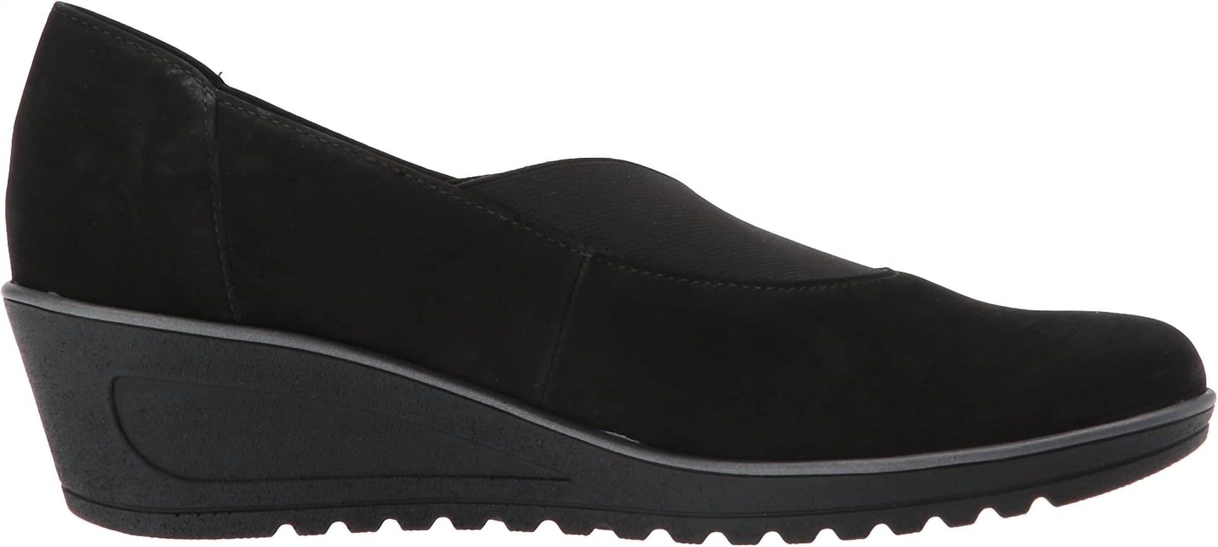 Ara Women's Haddie Wedge Slip On Shoe in black - women's shoe