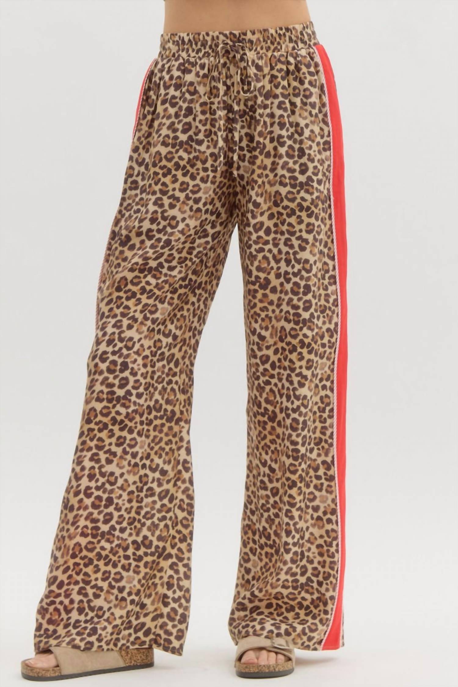 Entro - Scarlet Leopard Wide Leg Pants