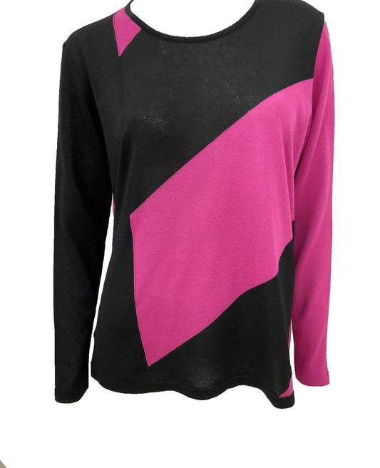 3/4 Sleeve Abstract Crew Top