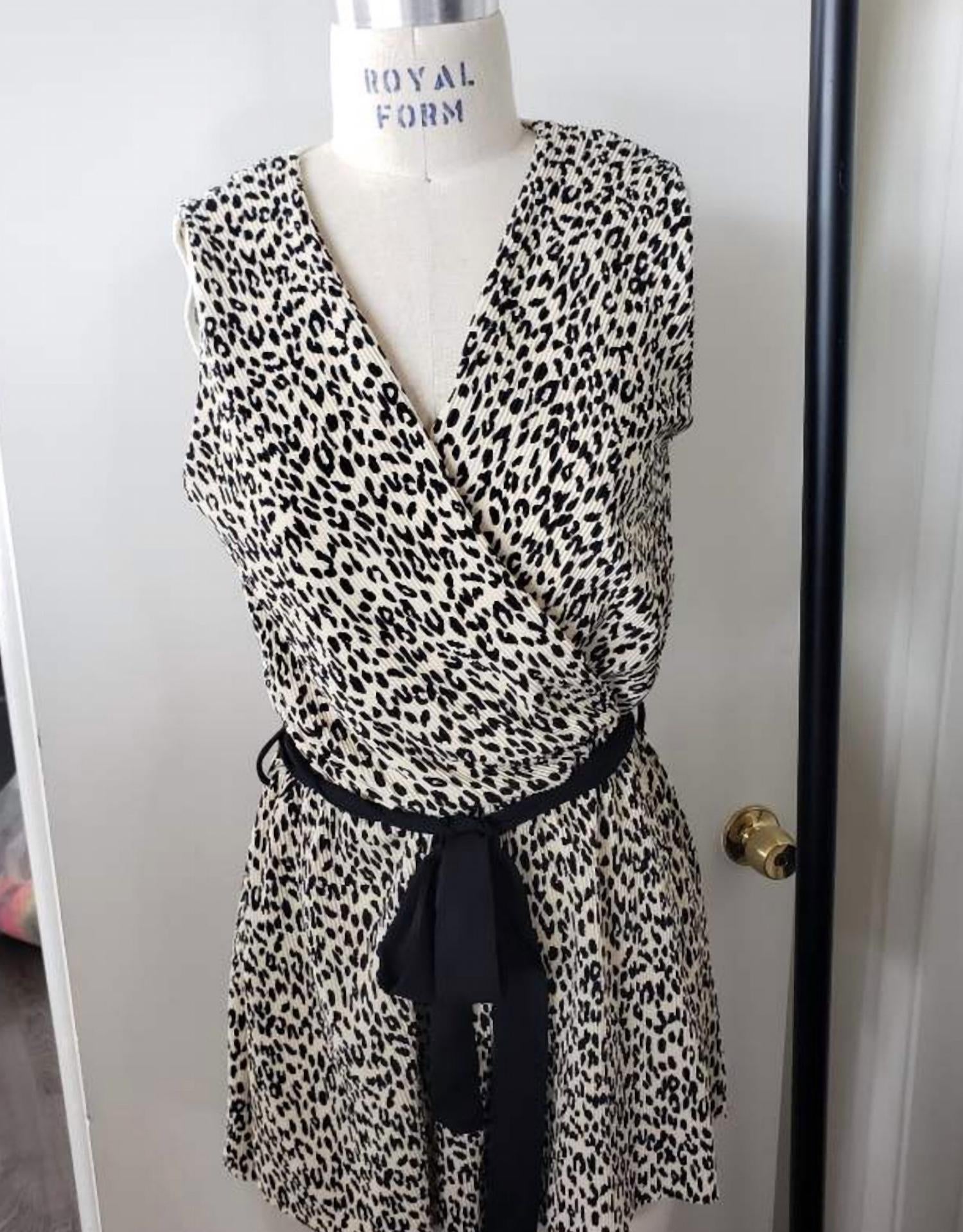 White Birch - Women's Cheetah Print Belted Romper