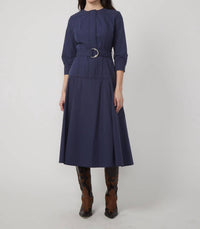GILNER FARRAR Claudia Midi Dress in slate blue - women's dress - detail view