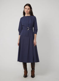 GILNER FARRAR Claudia Midi Dress in slate blue - women's dress - alternate view