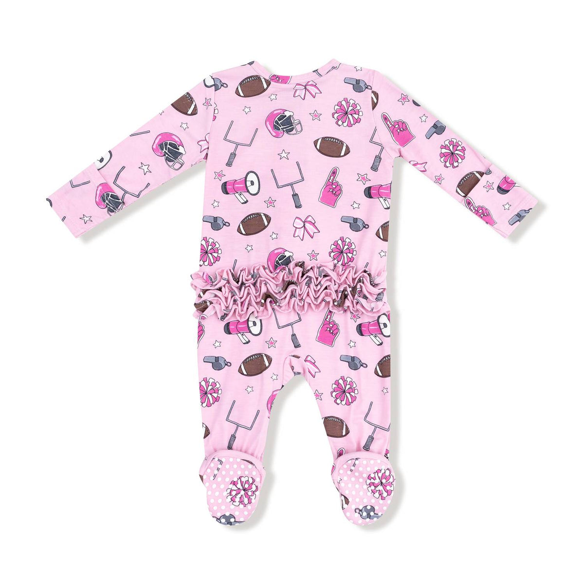 Angel Dear - Girls Two Way Ruffle Back Zipper Footie