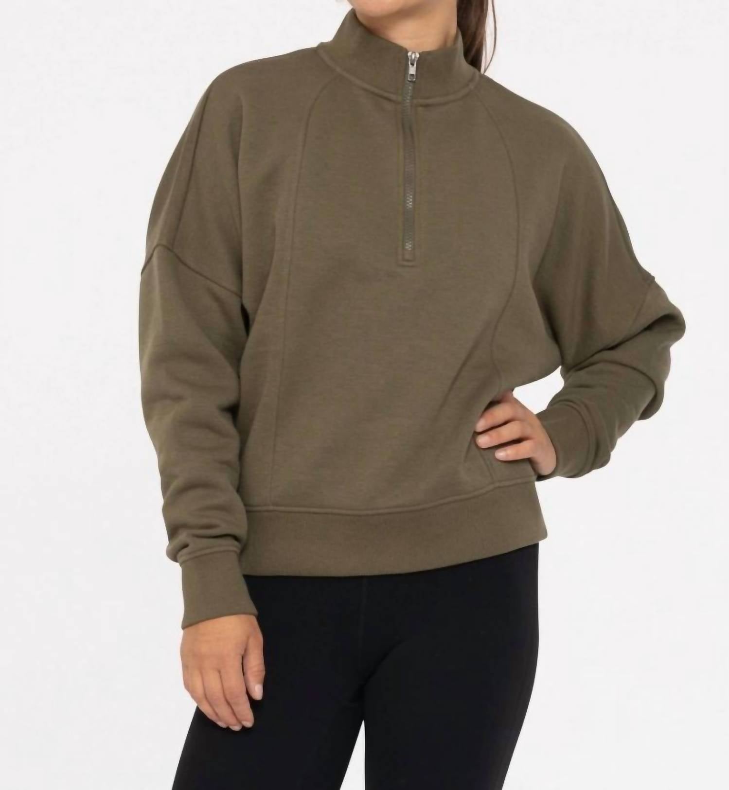 Mono B - Seam Quarter Zip Pullover