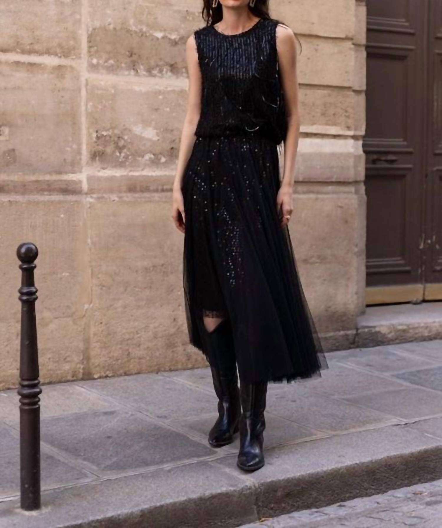 Choklate Paris - Ambre Tulle & Sequin Midi Skirt