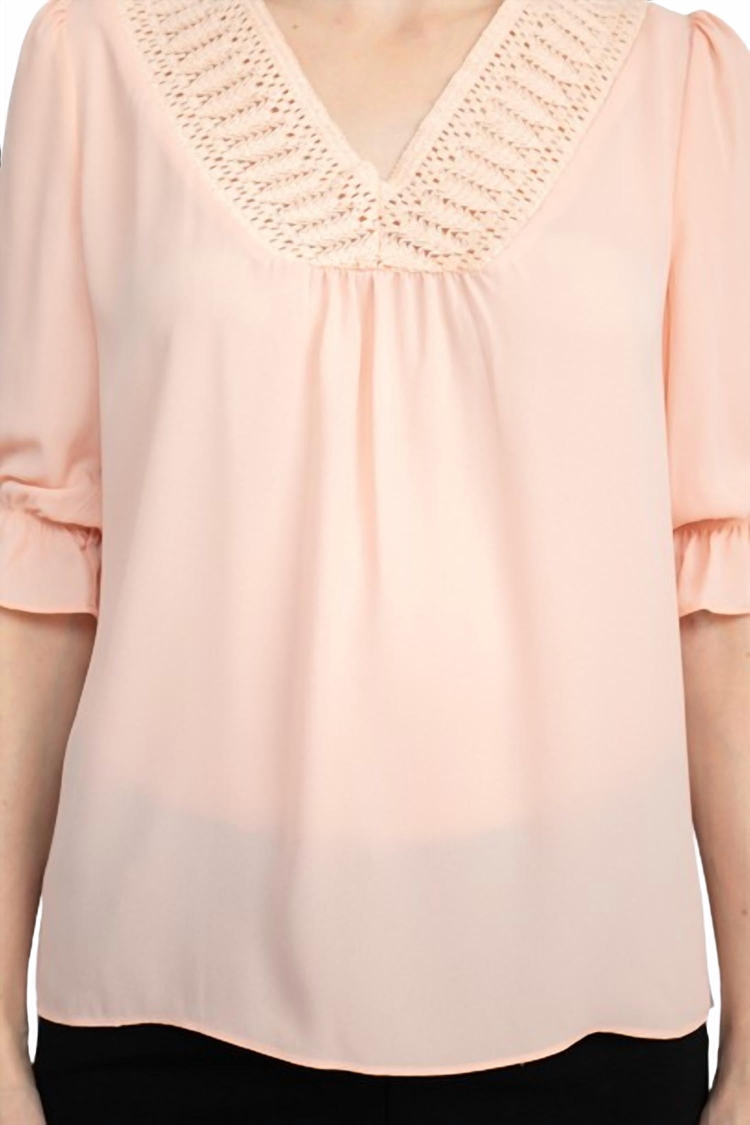 Zac & Rachel - Lace V-neck Crepe Top
