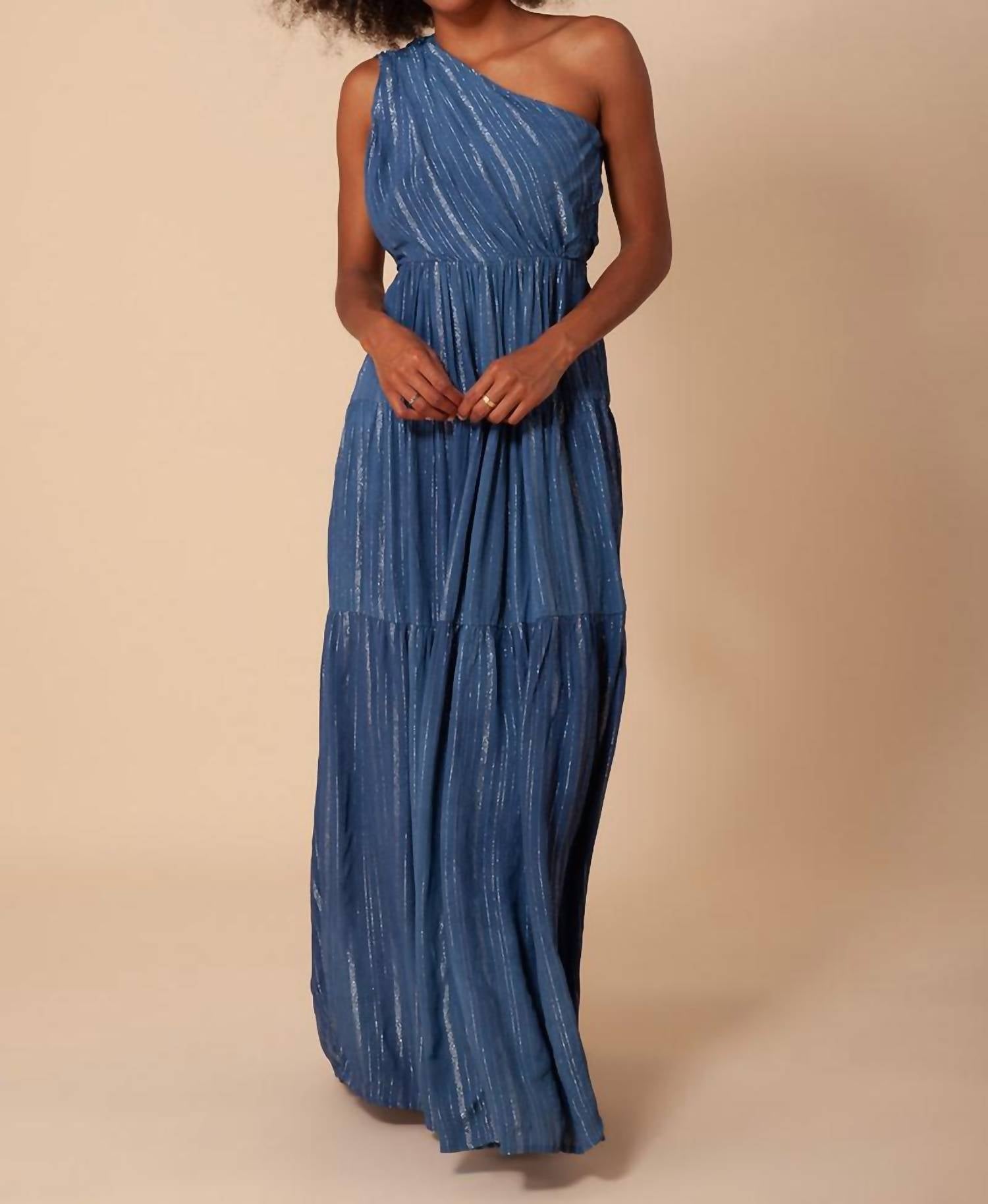 Hale Bob - Charlize Solid One Shoulder Maxi Dress