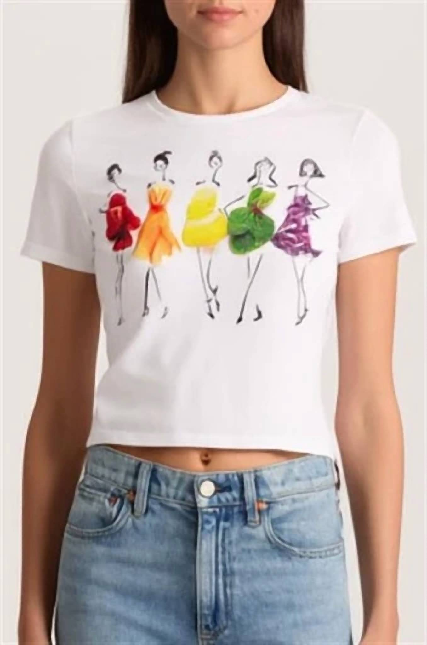 Alice + Olivia - Rylyn Short Sleeve Staceface Crew Neck Top