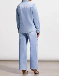 Tribal - Devri Denim Shirt With Rhinestone Details