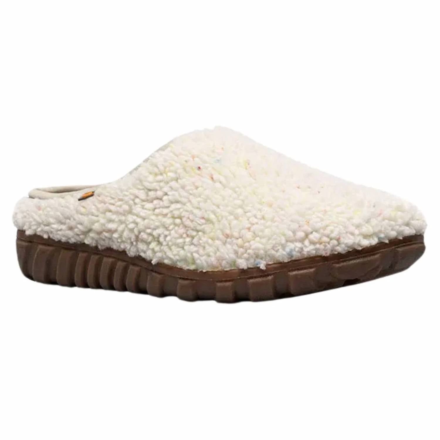 BOGS Women's Snowday Slip Cozy Slipper in oatmeal - women's shoe - detail view