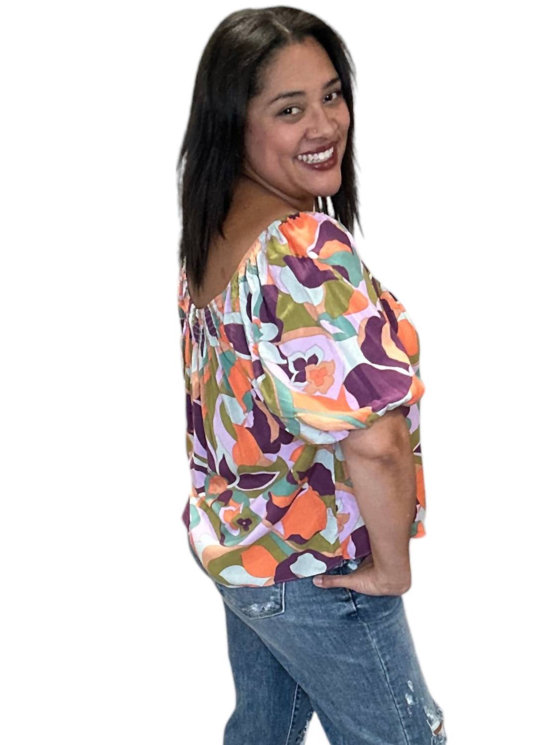 Easel - Seventies Floral Top