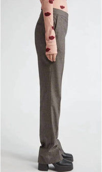 Stella Mccartney - Slim Fit Check Split Hem Wool Pants