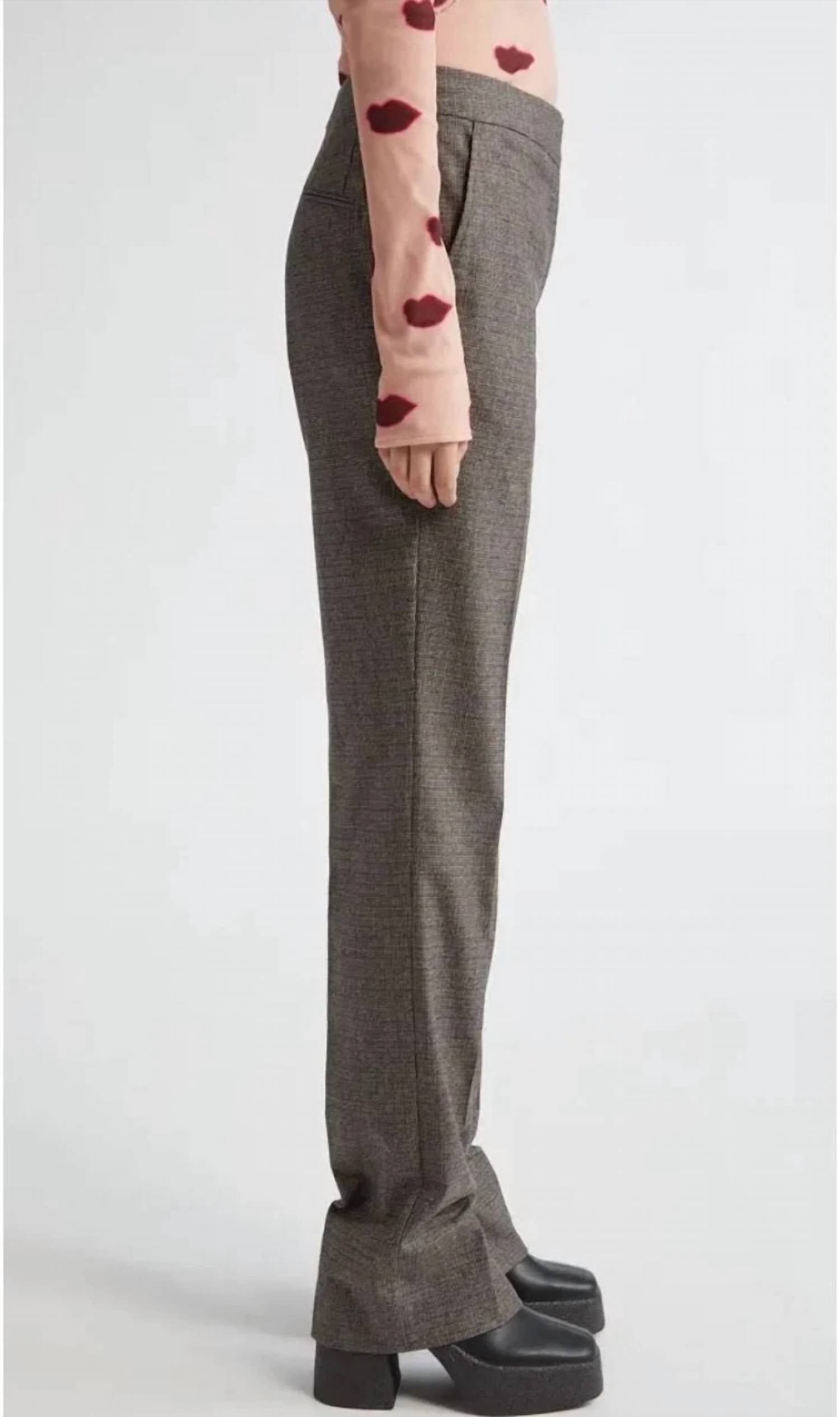 Stella Mccartney - Slim Fit Check Split Hem Wool Pants
