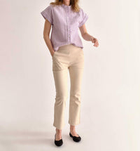 Cartolina Nantucket Margo Short Sleeve Shirt in wisteria - women's shirt - detail view