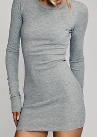 Eterne - Long Sleeve Crewneck Mini Dress
