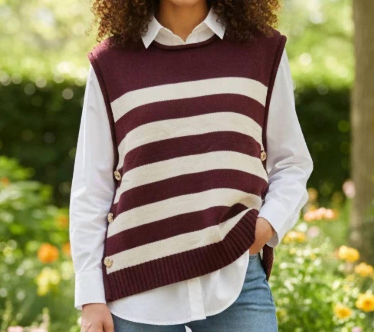 She + Sky - Crewneck Stripe Tank