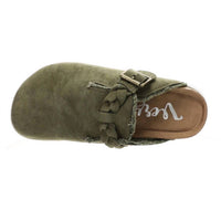 Very G - Women's Cali Braided Buckle Faux Suede Clogs
