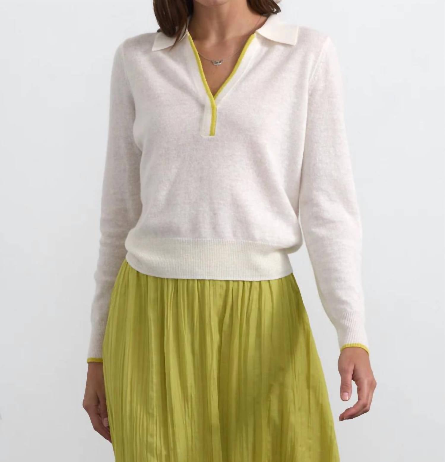 Margaret O'Leary - Cashmere-linen Polo Sweater