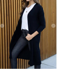 Venti6 - 3/4 Sleeve Soft Knit Long Cardigan