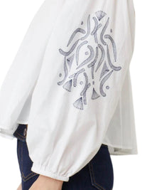 Suncoo - Livio Embroidered Cotton Voile Blouse