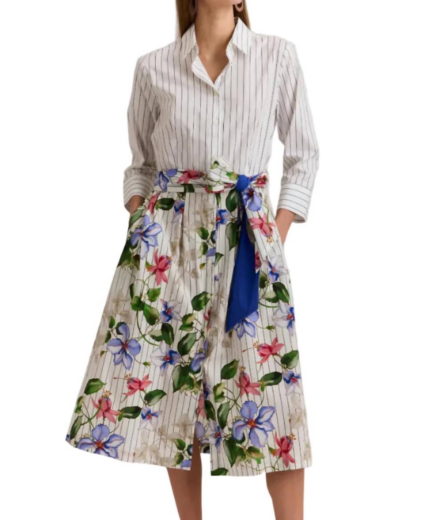 Hinson Wu - Robin 3/4 Sleeve Garden Party Print Dress