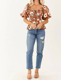 Entro - Zoe Floral Peplum Top